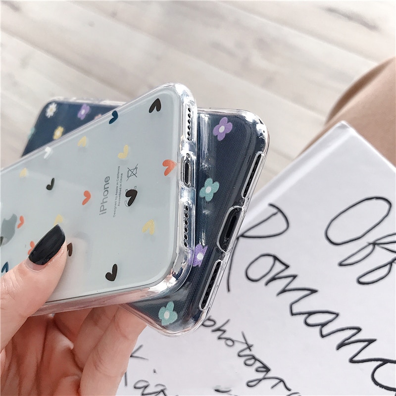 Floral Soft Clear Phone Case for iPhone