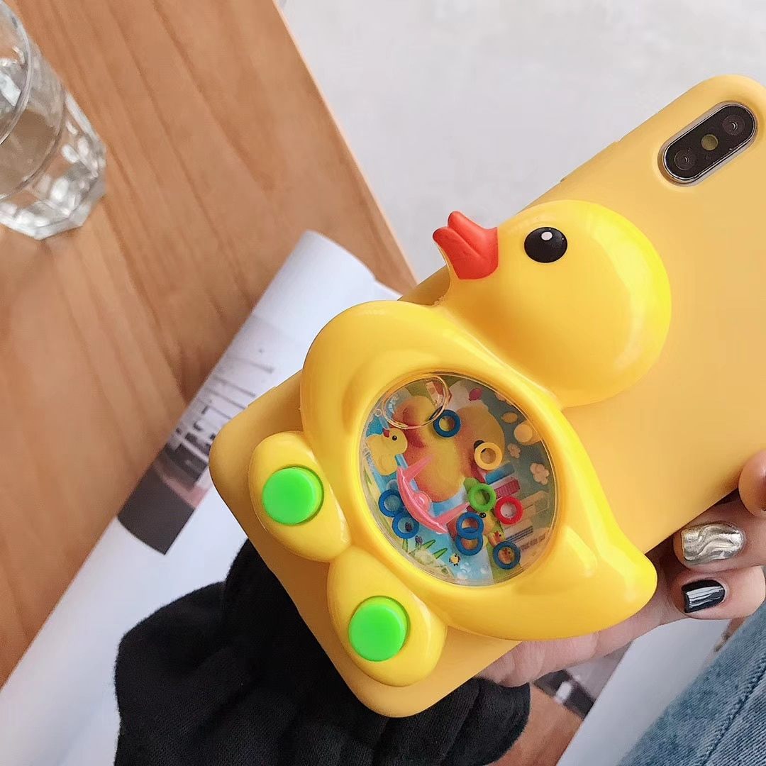 3D Duck Game Yellow Silicone Case for iPhone