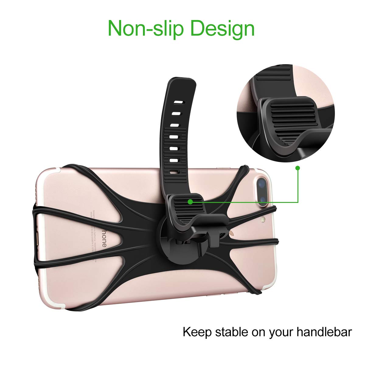 Silicone Bicycle Phone Holder with 360 Degree Rotation