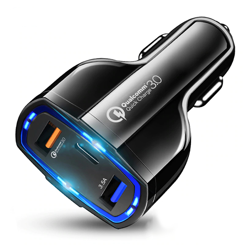 Type-C Car Charger with 3 Ports