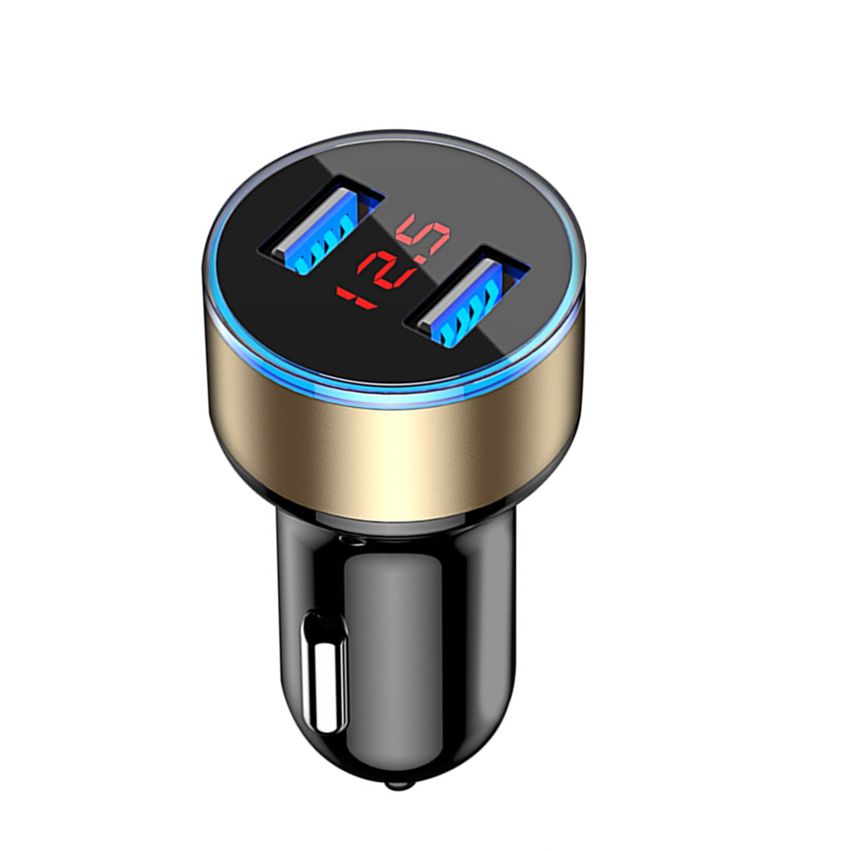 Dual USB Car Charger with Display