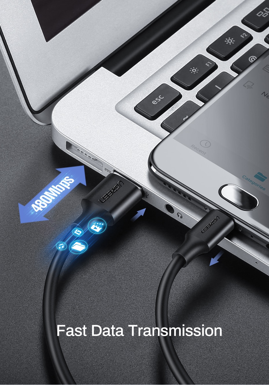 Light Micro USB Cable for Phones and Tablets